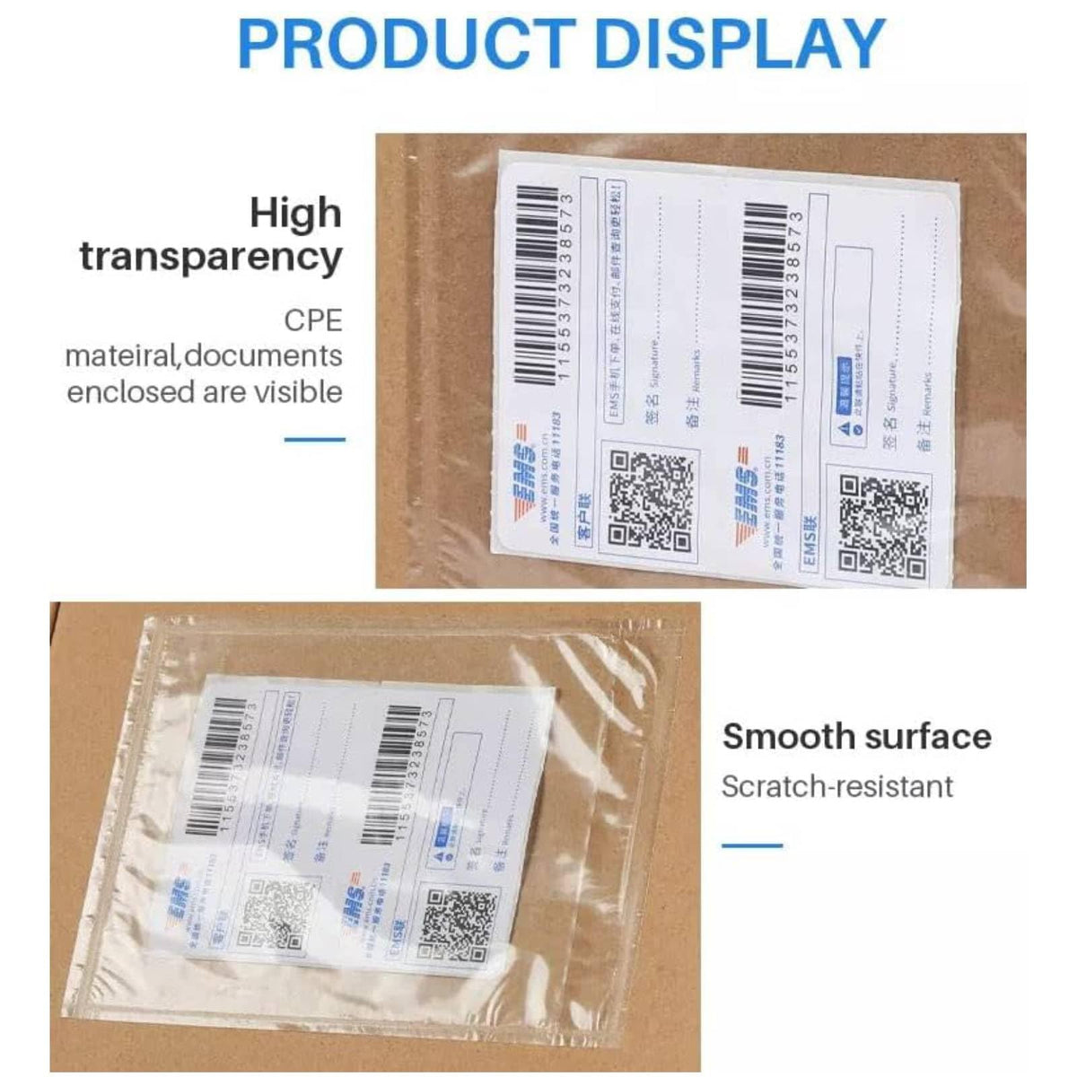6" x 9" Shipping Label Sleeves, Self-Adhesive Packing Slip Pouches(50)