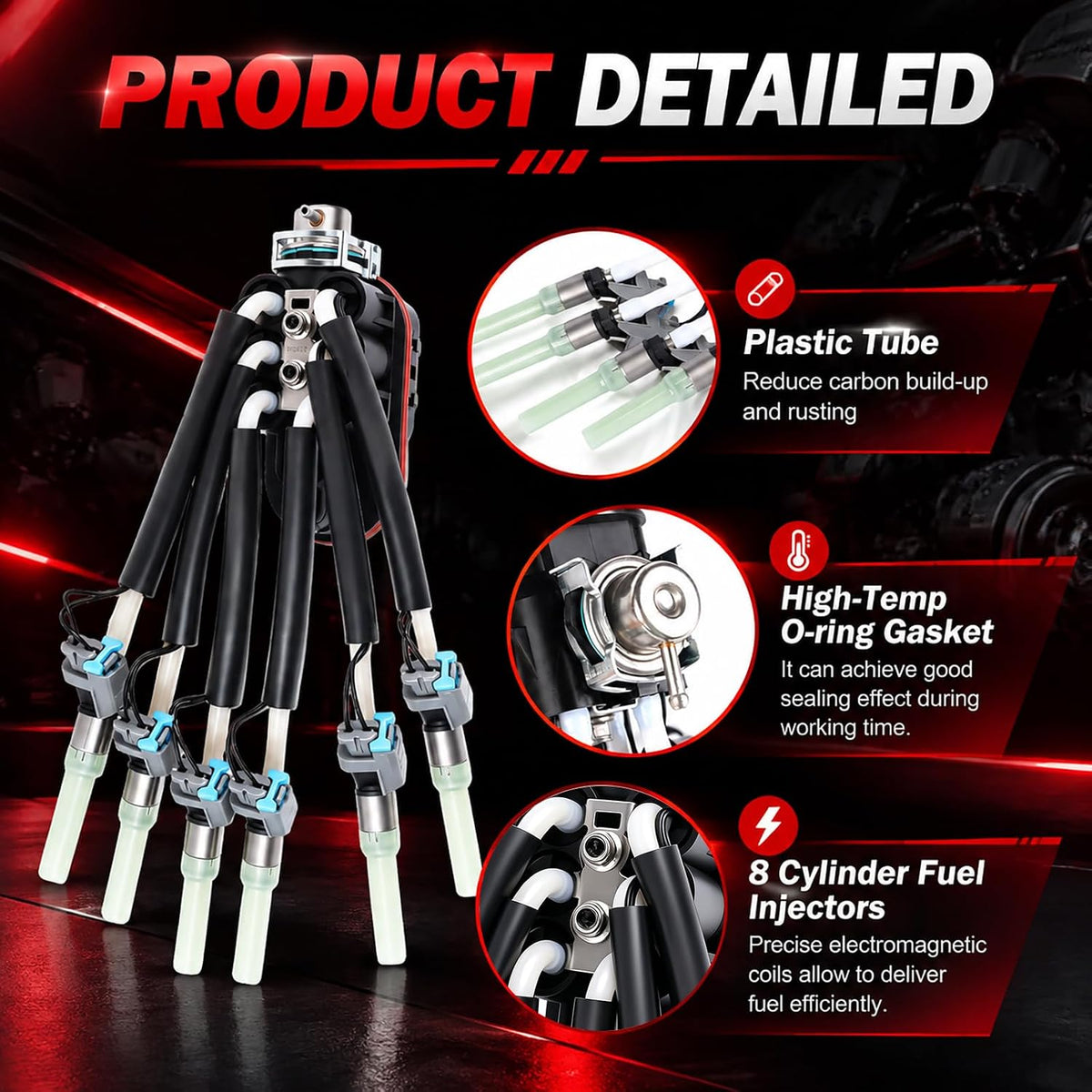 FJ503 Spider Fuel Injectors 6 Cylinder Compatible with Chevy Silverado