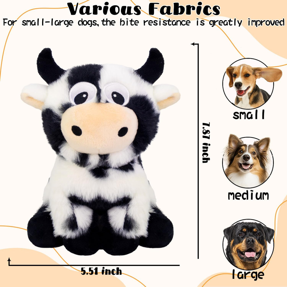 Christmas Dog Toys- 5 PCS Plush Squeaky Toys for Medium & Small Dog- Interactive Stuffed Puppy Toys- Funny Cute Dog