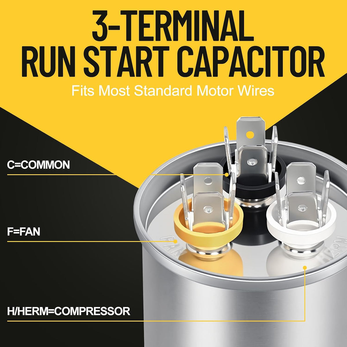 70+7.5 uF 70/7.5 MFD ±5% 370V/440V CBB65 Dual Run Round Capacitor for AC