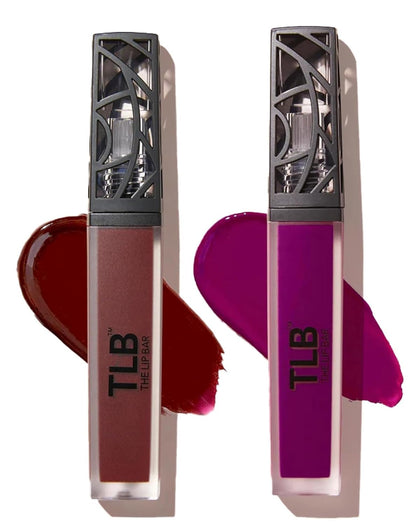 Nonstop Liquid Matte Lipstick Mini 2-Pack, Rebel (Deep Burgundy) + Prima Donna (Fuschia Purple) - High Pigment - One
