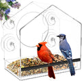 Clear Window Bird Feeder with Strong Suction Cups, Removable Tray