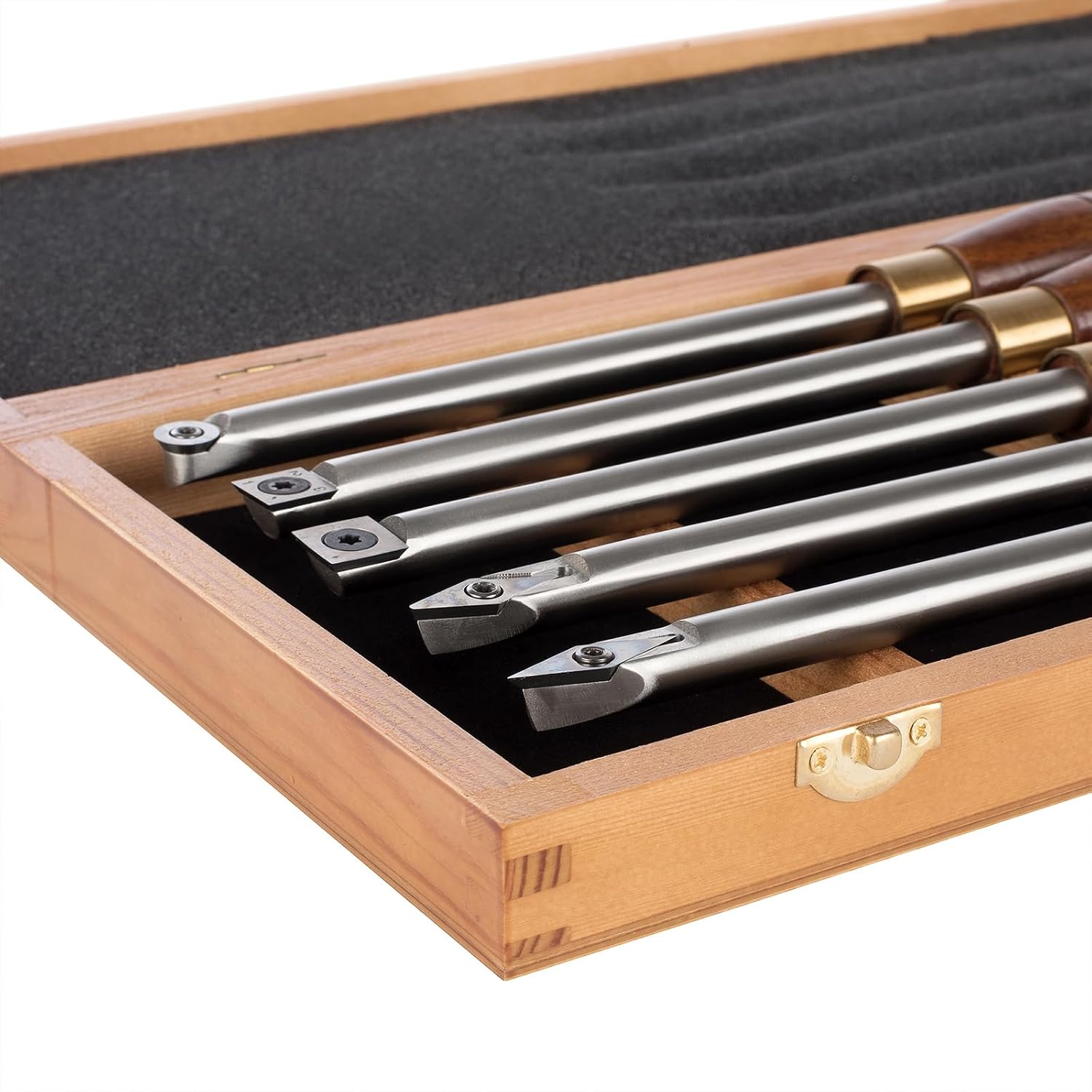 5-Piece Carbide Tipped Wood Turning Lathe Chisel Tools Set | Stainless steel bars with replaceable carbide tipped