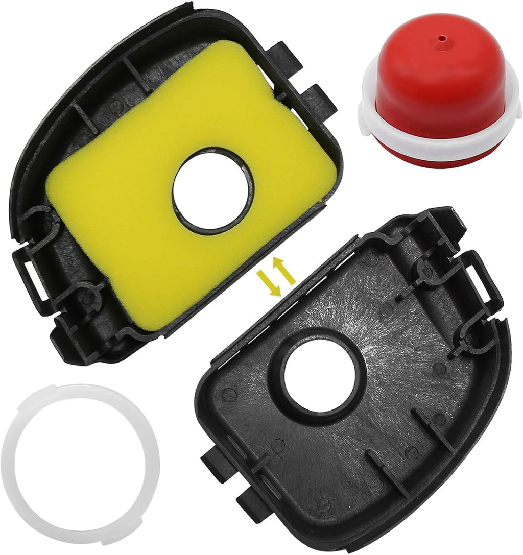 Hoypeyfiy Air Cleaner Cover 595660, Foam Filter, and Primer Bulb 594281 Replacement Kit Compatible with BS 550E / 550EX Engine Series Lawn Mowers