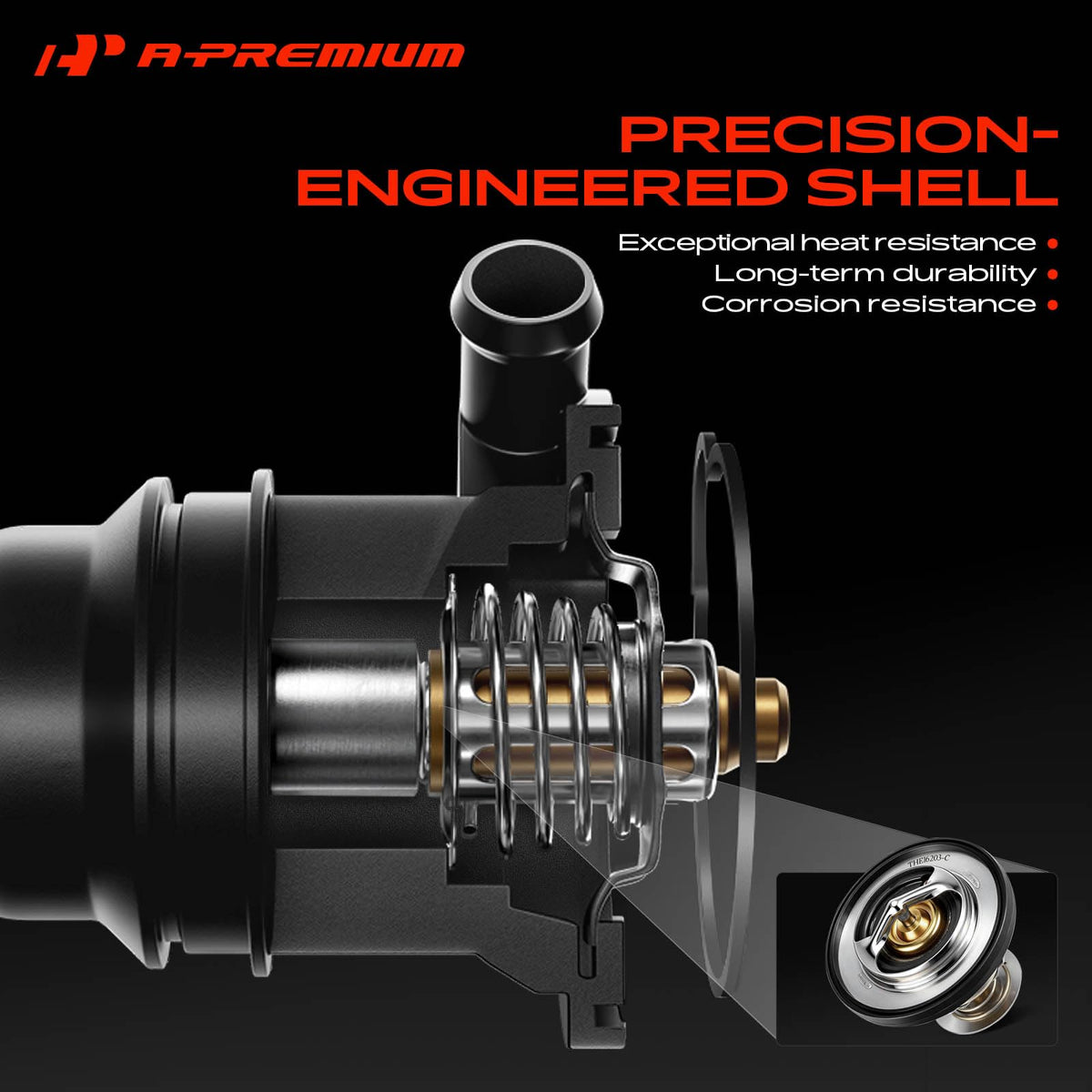 A-Premium Engine Coolant Thermostat Housing Assembly with Seal & Sensor
