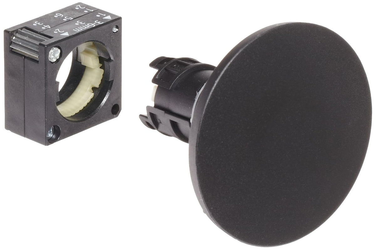 Siemens 3SB30 00-1QA11 Mushroom Pushbutton and Holder, 60mm Head, Momentary Operation, Black