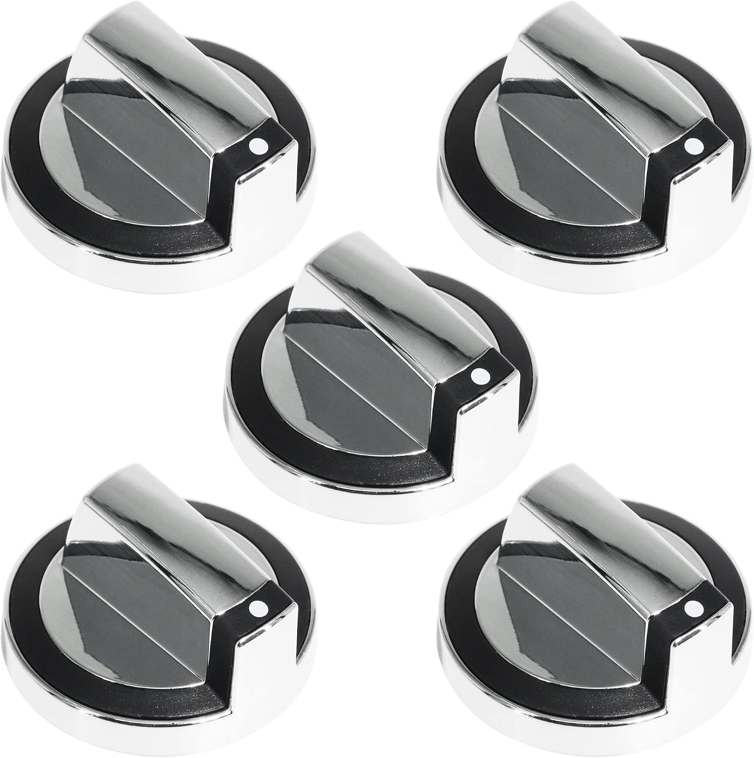 W10284885 Stove Knob Gas Control Assembly Burner Replacements Part 5PCS | Metal Plating, Compatible With Whirlpool