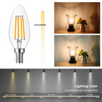 B11 E12 LED Bulbs, Dimmable 4W, 3000K Soft White, 40W Equivalent