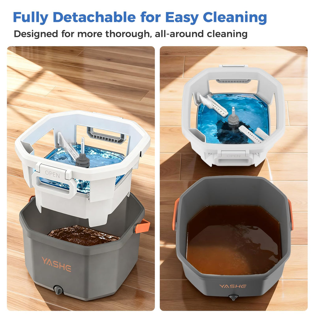 Spin Mop and Bucket Set with Wringer, Hands-Free Floor Mop System