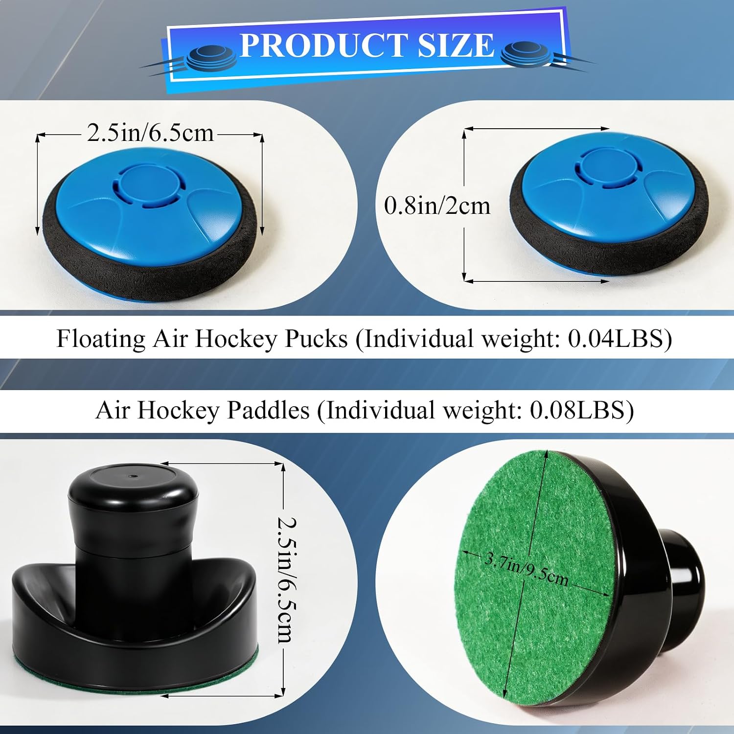 Air Hockey Pushers and Air Hockey Pucks | Indoor Games Goal Handles Paddles Replacement Accessories Set for Game