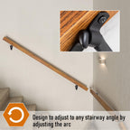Handrail Bracket for Stairs,Matte Black, 6 Pack