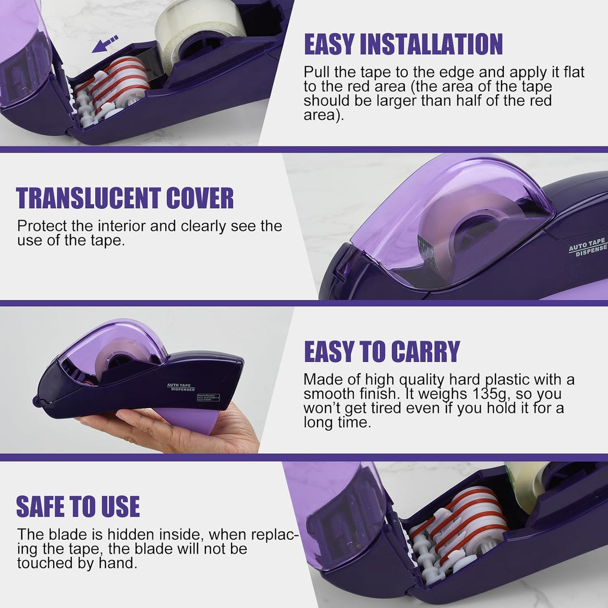 Automatic Tape Dispenser, Handheld & Portable Design