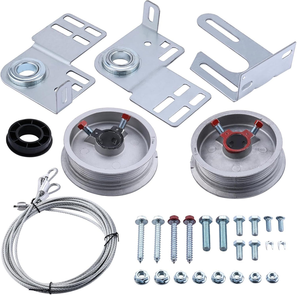 Garage Door Torsion Spring Kit for 7ft High Garage Doors - Heavy-Duty Cables, Drums, Center Bracket Compatible with
