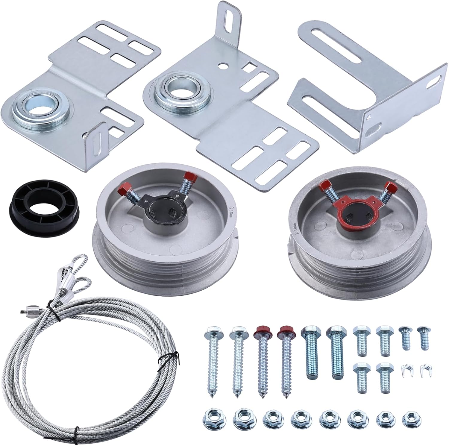 Garage Door Torsion Spring Kit for 7ft High Garage Doors - Heavy-Duty Cables, Drums, Center Bracket Compatible with