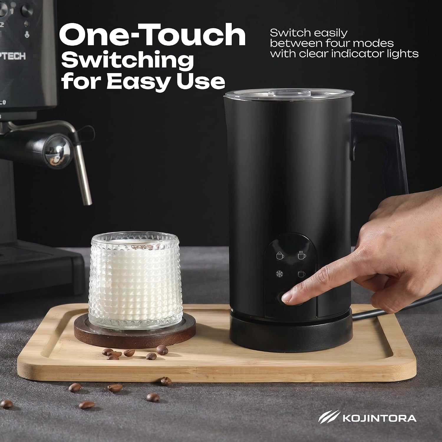 Milk Frother and Steamer Electric - 4 in 1 Cold Foam Maker Milk Warmer Machine for Hot Coffee Cappuccino Latte