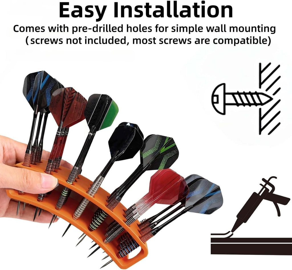 Dart Holder Wall Mount, 21-Dart Capacity Holder, 21 Tip Darts Storage and Display Rack | Game Room Organizer