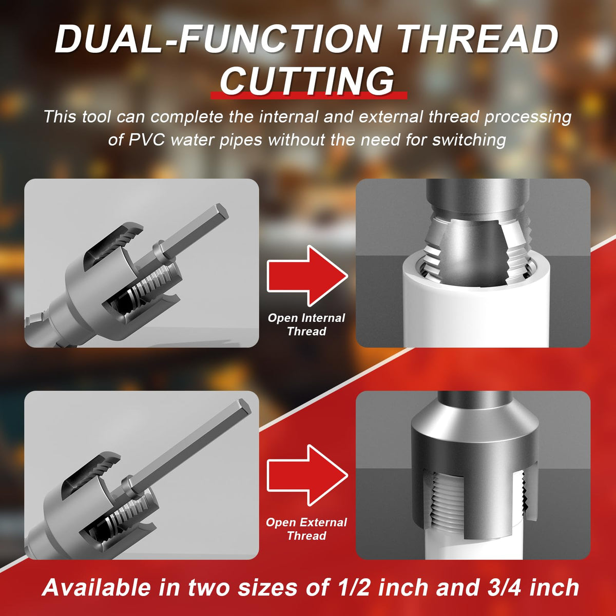 REKCKRUL Integrated Internal & External Pipe Threading Tool (1" Dies)