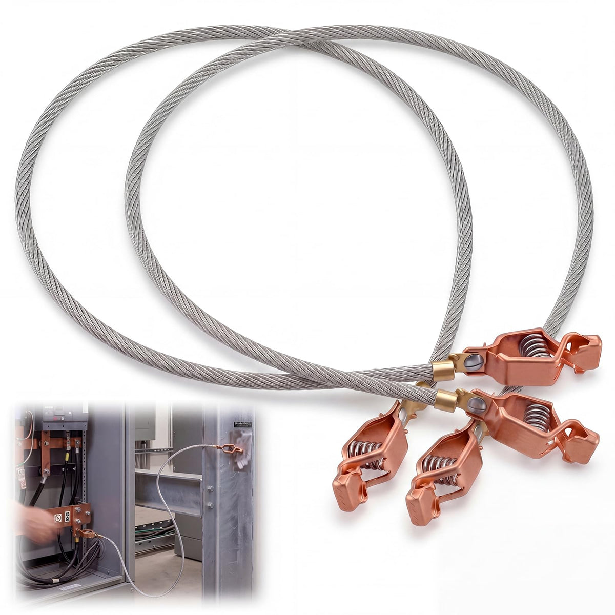 ElaraBerry 2 Pack 3 ft Flexible Bonding Wire with 2 Alligator Clips