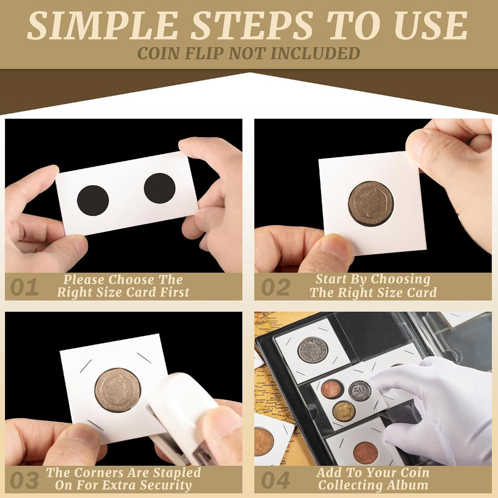 80 Pockets Collecting Album for 2x2 inches Coin Flip | Uncle Paul Classic Large Capacity Collection Book Coin Holder