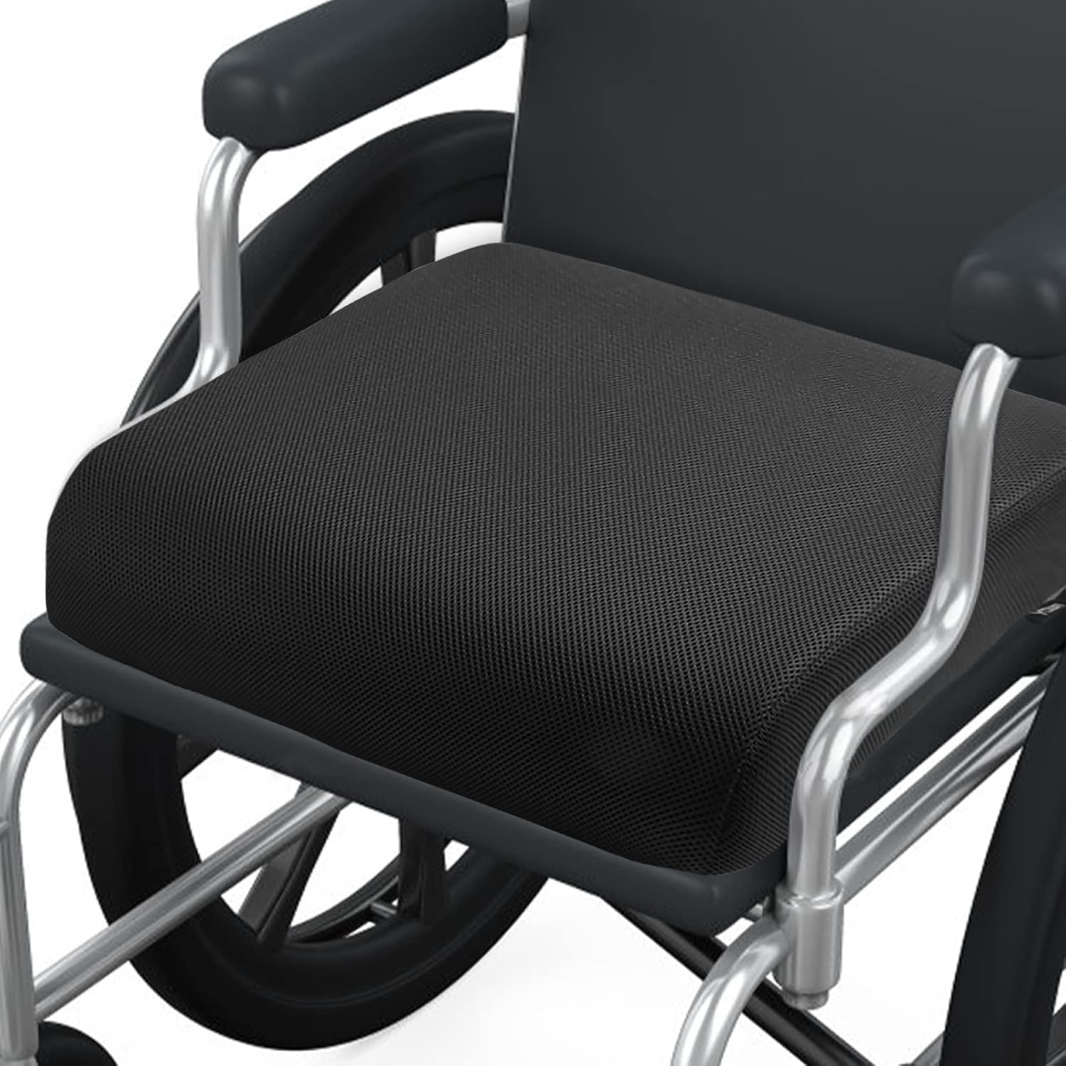 Thick Memory Foam & Gel Seat Cushion, 18"X16"X4" Large Chair Cushion for Wheelchair Mobility Scooters, with Non-Slip