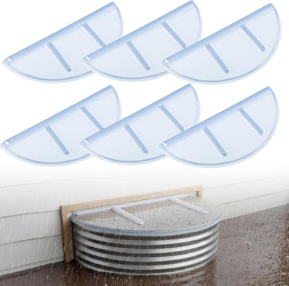 6 Pcs Basement Window Well Covers 39" x 17" x 2.5" Round Flat Outside Plastic Egress Window Well Cover for Snow Rain