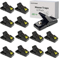 Reusable Indoor Mouse Trap 12 Pack – Easy to Set Plastic Rodent Control Device for Home, Garage & Garden Use