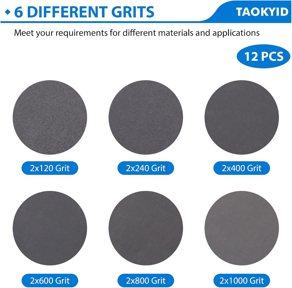 Taokyid 2x48 Inch Silicon Carbide Sanding Belts, 120-1000 Grit, 12 Pack