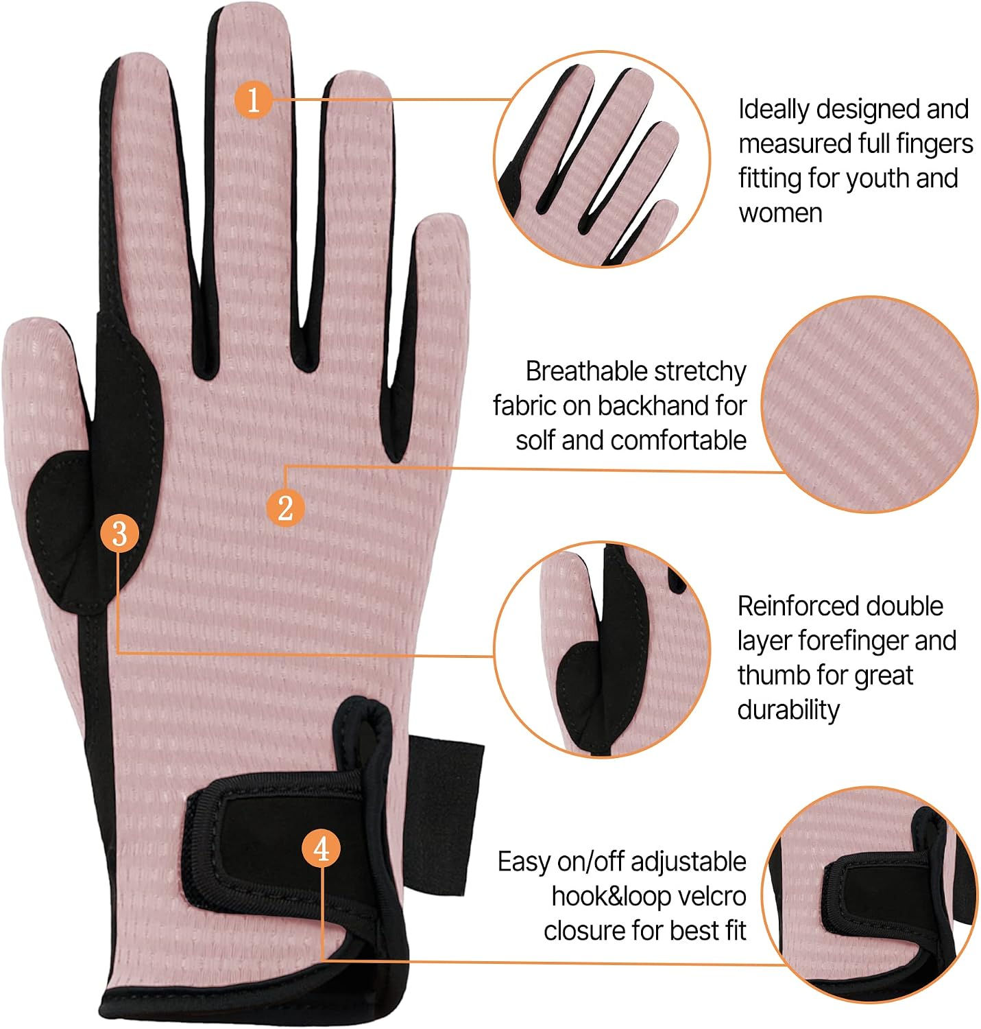 Women's Horse Riding Gloves Stretchable Equestrian Gloves
