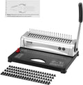 Binding Machine, Comb Binding Machine 21-Holes Binding 450 Sheets, Book Binder Machine with 100 PCS 3/8'' Comb