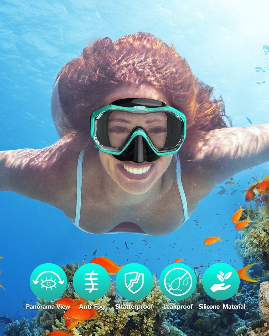 WSTOO Adults Swim Goggles with Nose Cover to Prevent Water Inhaling, Anti-Fog Swimming Mask for Youth Men Women