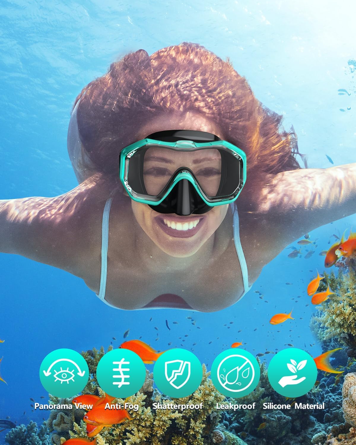 WSTOO Adults Swim Goggles with Nose Cover to Prevent Water Inhaling, Anti-Fog Swimming Mask for Youth Men Women