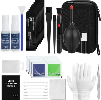 Professional Camera Cleaning Kit(32 pcs), Including Air Blower/Cleaning Pen/Cleaning Spray/Cleaning Cloth/Lens Brush