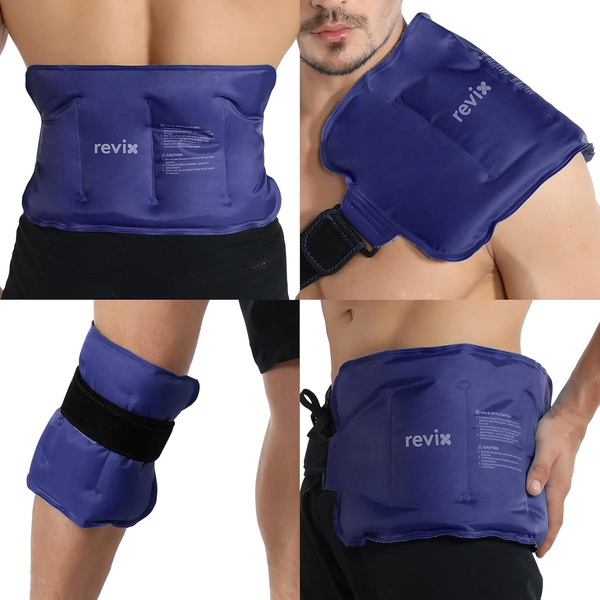 Ice Pack for Injuries Reusable Gel for Lower Back & Shoulder, Navy