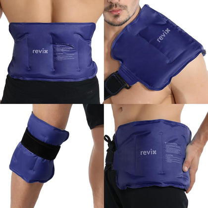 Ice Pack for Injuries Reusable Gel for Lower Back & Shoulder, Navy