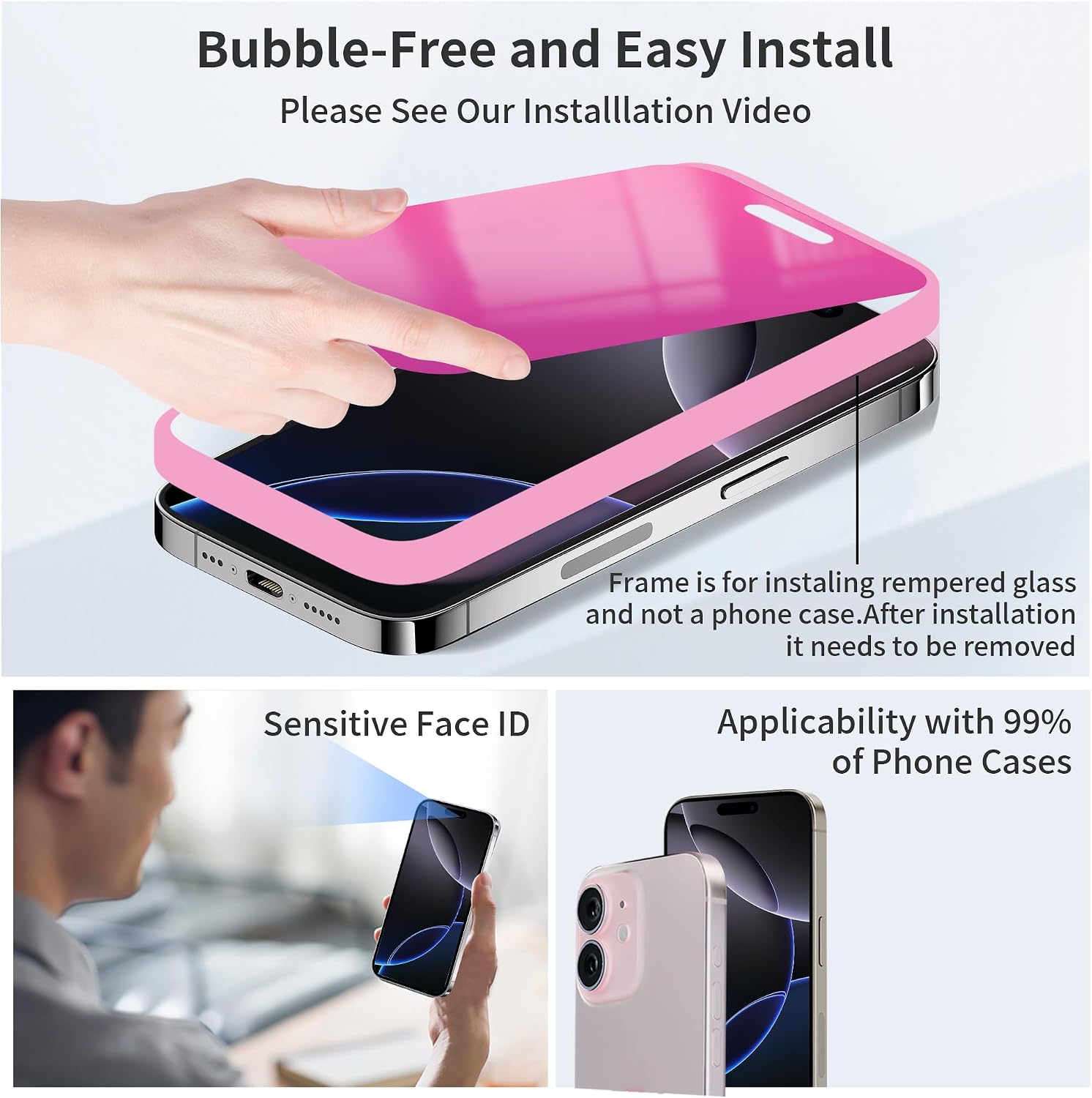 for iPhone 16 Plus Privacy Screen Protector 6.7 inch Gradient Colorful 16Plus Tempered Glass 28° Anti-Spy Private