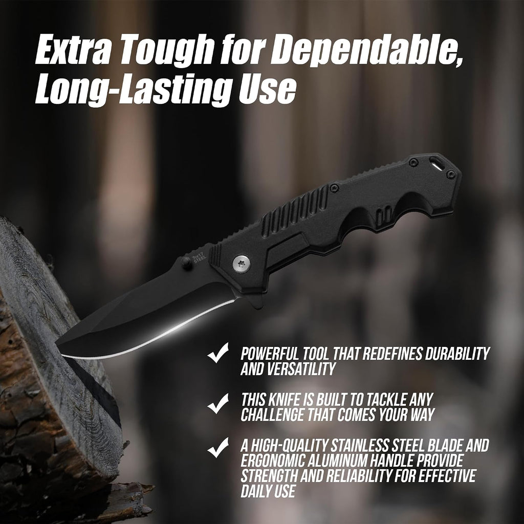 Pocket Folding Knife with Stainless Steel Point Lock Blade Knives and Lightweight Lockback Multi-Tool for Camping