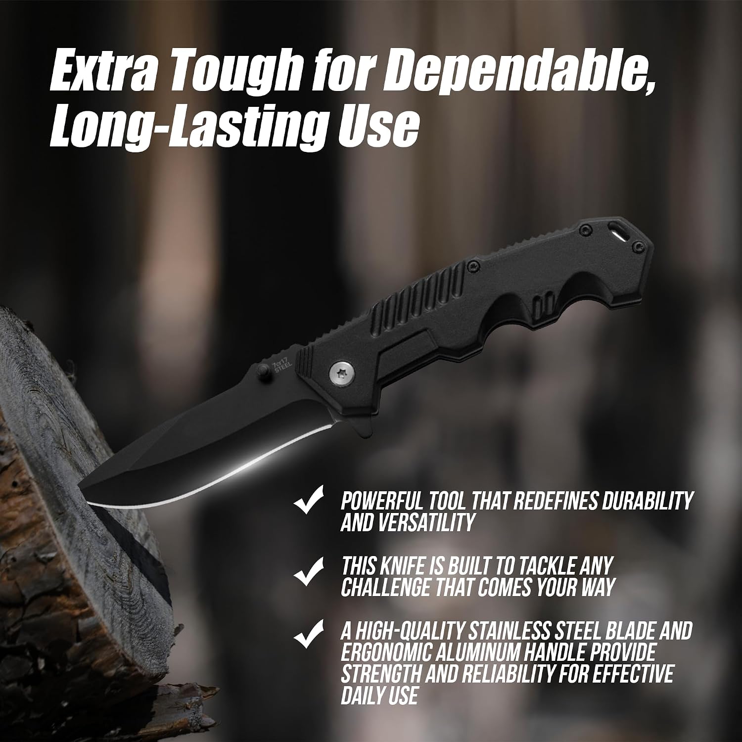 Pocket Folding Knife with Stainless Steel Point Lock Blade Knives and Lightweight Lockback Multi-Tool for Camping