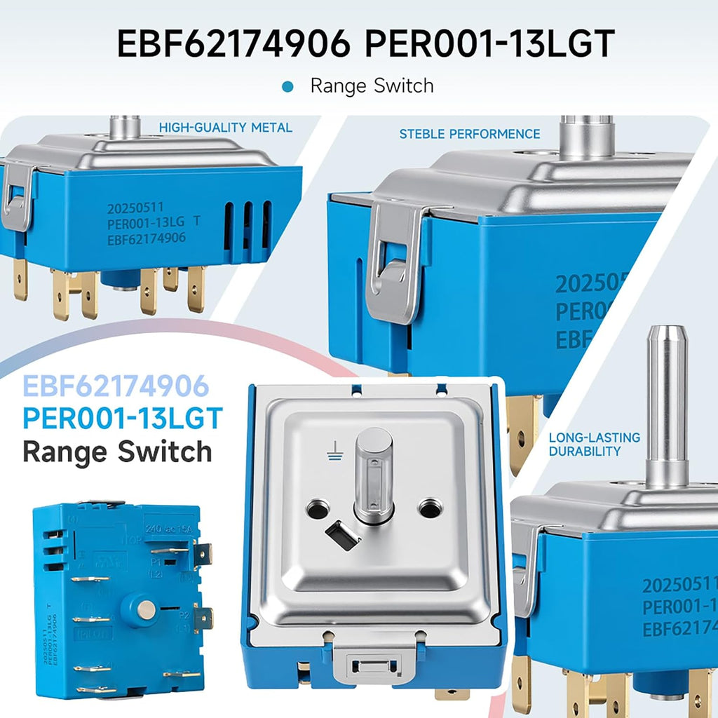 EBF62174906 Infinite Control Switch for LG Electric Range Oven Surface Element Replacement PER001-13LG PER001-13S T EBF62174902 EBF62174904