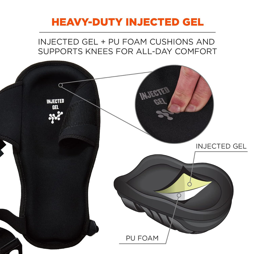 18442 ProFlex 342 Professional Knee Pads, Protective Extra Long Cap, Injected Gel Padded Technology, Adjustable