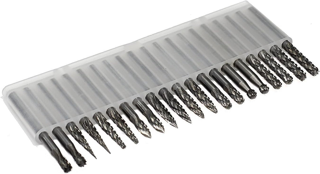 Carbide Burr Set JESTUOUS 1/8 Shank Diameter Double Cut 20pcs