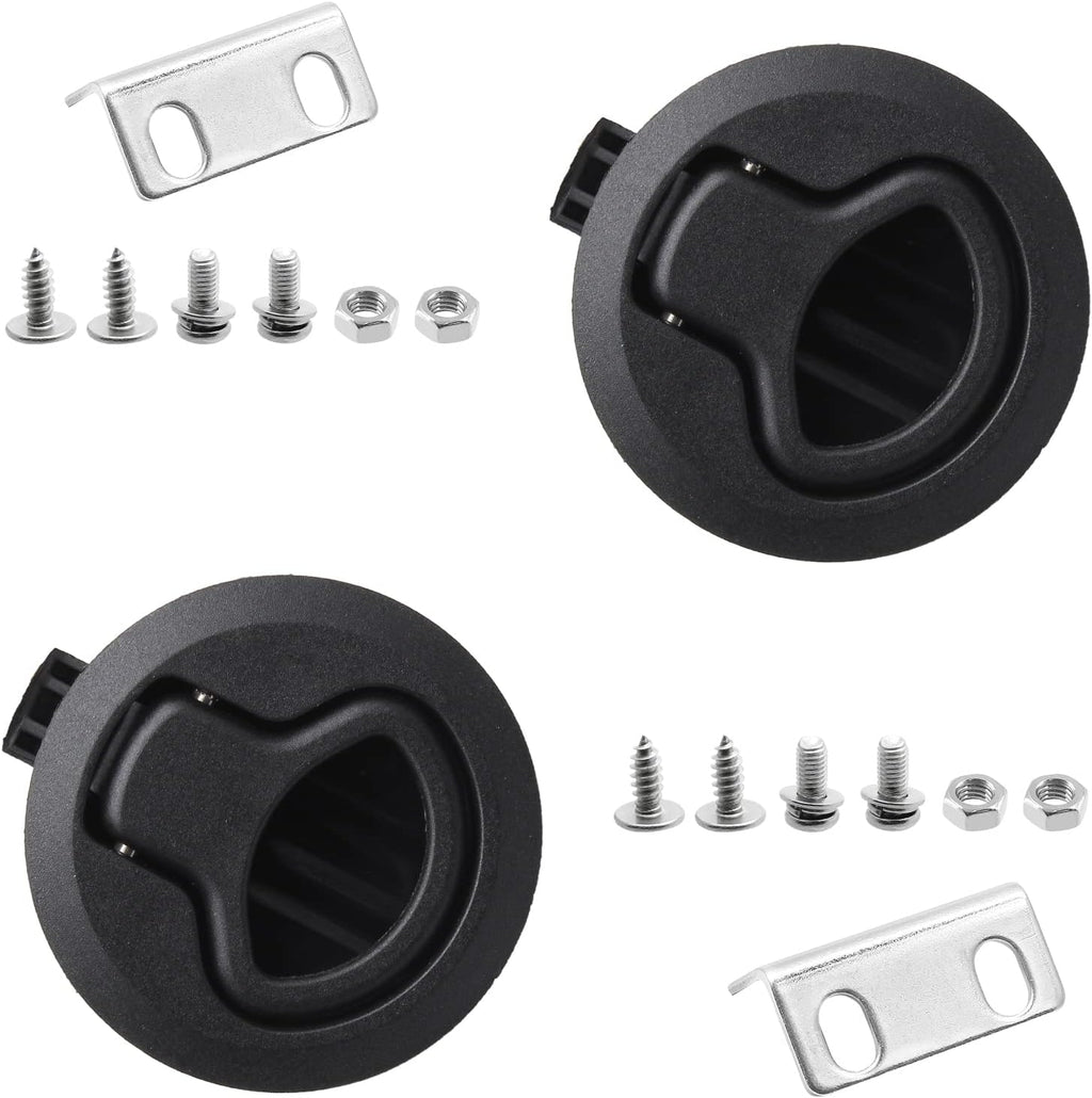 2 Pack 2 Inch Flush Pull Slam Latch, Plastic (Black)