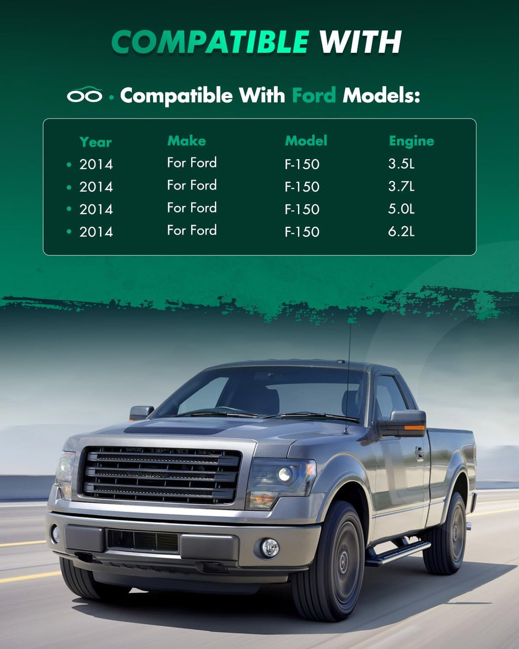 SCITOO Front Shock Struts Fit for 2014 For Ford for F-150 4WD