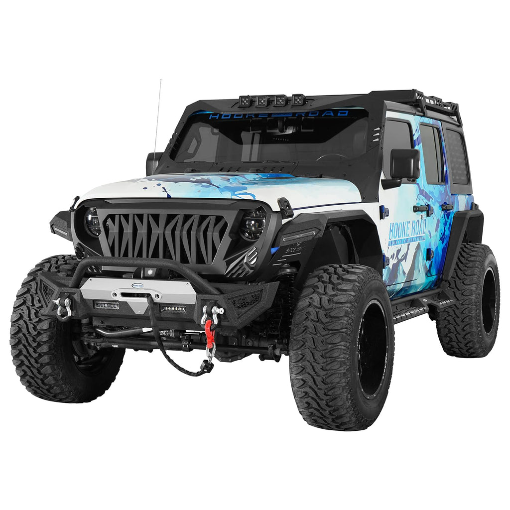Hooke Road Front Bumper for 2018-2026 Jeep Wrangler JL Gladiator JT