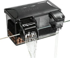Hang-on-Back Aquarium Filter Box with Reusable Filter Media, Waterfall Oxygenation, Fits High & Low Water Level, for