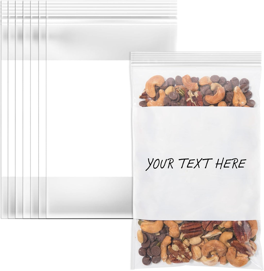 6" X 9" Zip Top Resealable Bags With Writable White Block (1000 Count)