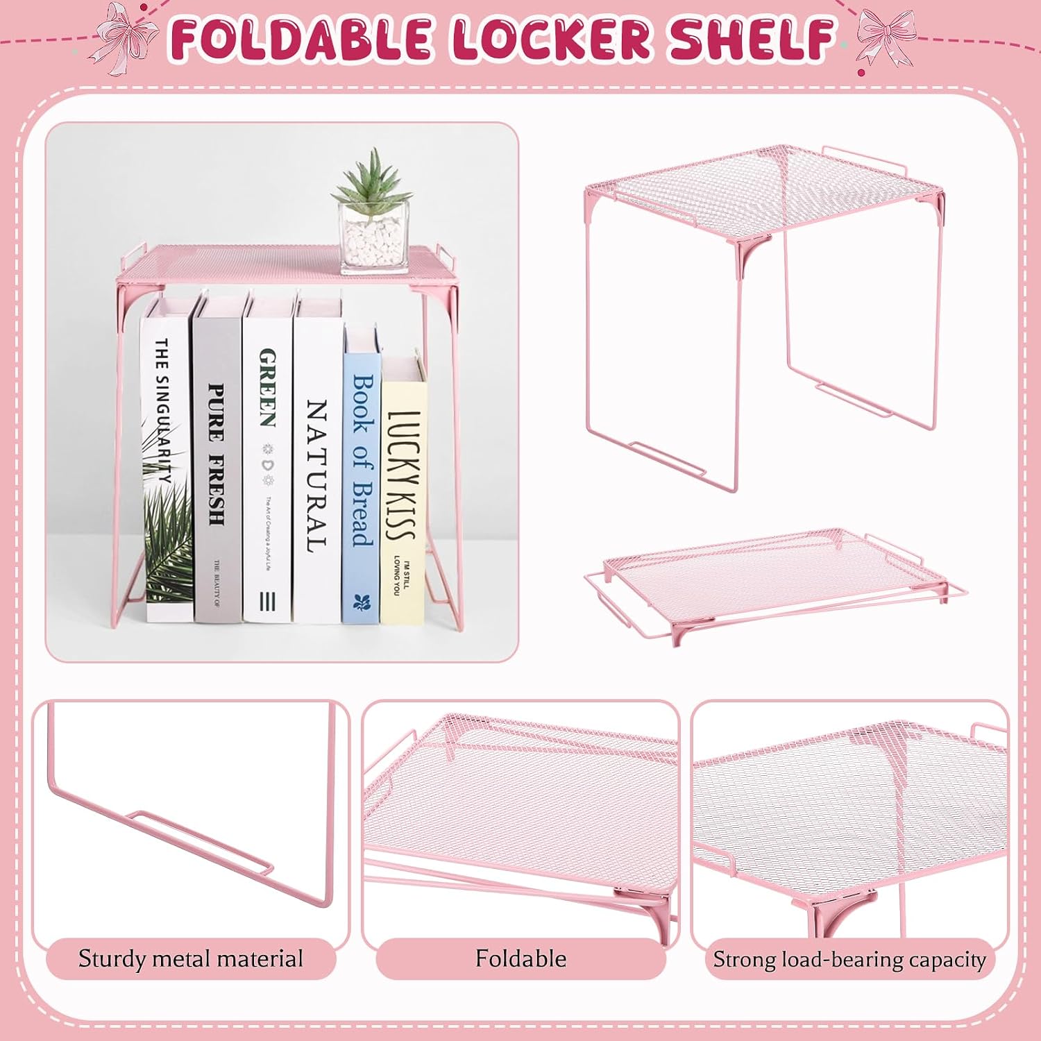13 Pcs Pink Locker Accessories for Girls Locker Organizer Kit | Back to School Party Office School, Locker Shelf for