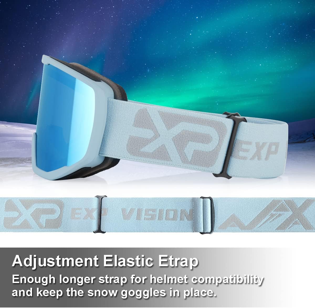 Ski/Snowboard Goggles for Men Women, OTG Snow Goggles Anti Fog UV Protection