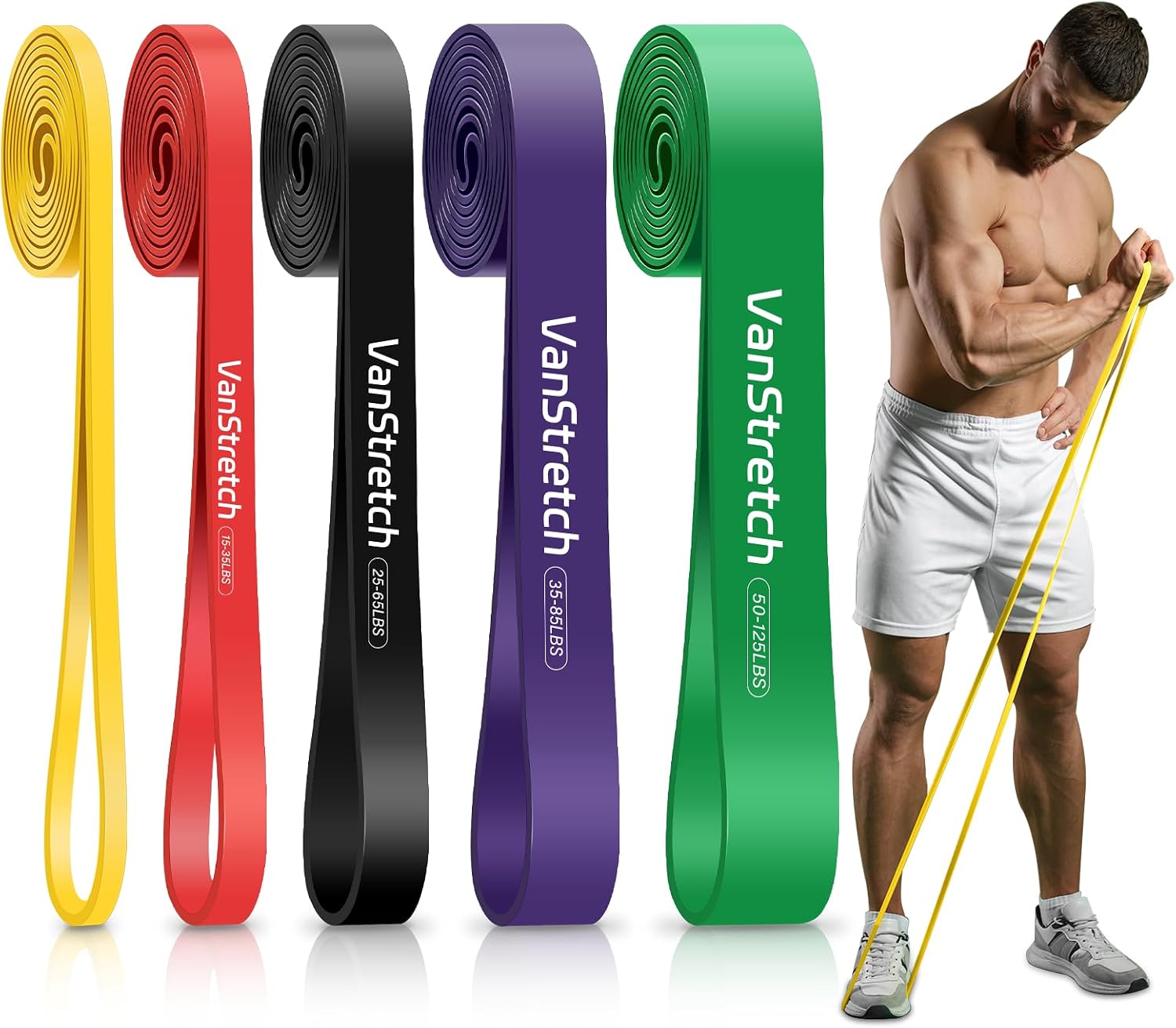 Resistance Bands for Working Out,5-Level Elastic Pull Up Assistance Bands Set for Men & Women,Exercise Bands for Home