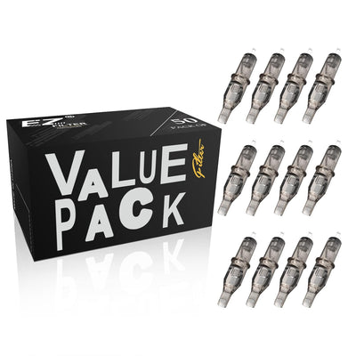 EZ Tattoo Cartridge Needles Assorted 50Pcs #10 Bugpin Curved Magnum 7RM 9RM 11RM 13RM 15RM Mixed for Rotary Tattoo