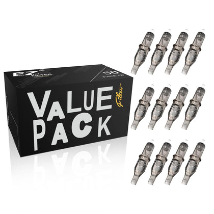EZ Tattoo Cartridge Needles Assorted 50Pcs #10 Bugpin Curved Magnum 7RM 9RM 11RM 13RM 15RM Mixed for Rotary Tattoo
